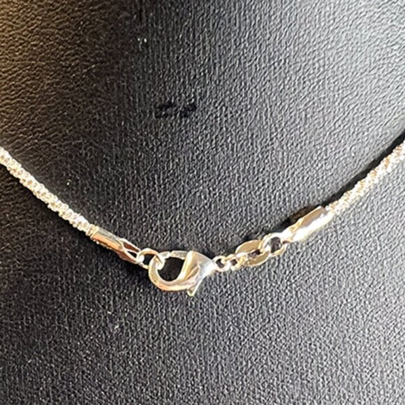 Silver-toned Teddy Bear Purple Crystal Charm Pendant | Necklace - NWOT - Picture 3 of 3